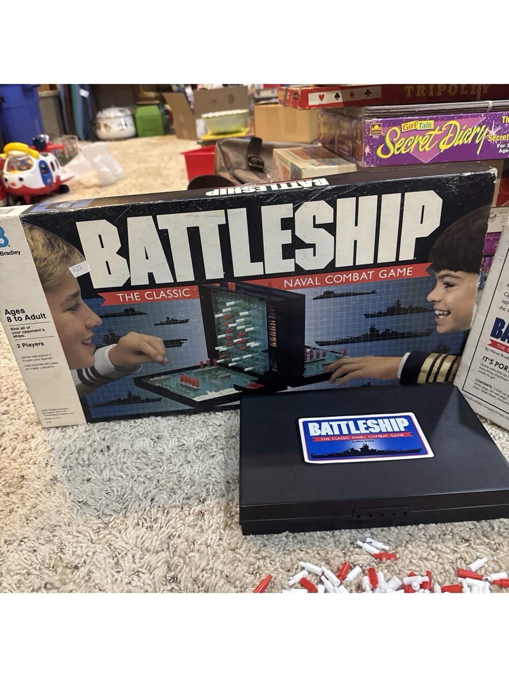 VINTAGE Battleship Milton Bradley 1990 War Classic Board Game. 9/10 ships